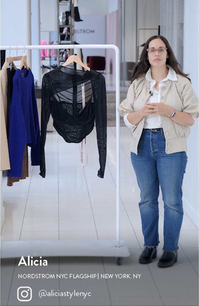 Isabel Asymmetric Cutout Mesh Corset Top, sales video thumbnail