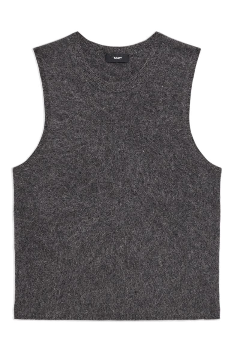 Cashmere Sleeveless Sweater, Alternate, color, LIGHT CHARCOAL