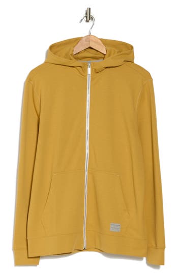 Black Clover Frankie Zip Golf Hoodie In Charcoal Clover Inca Gold