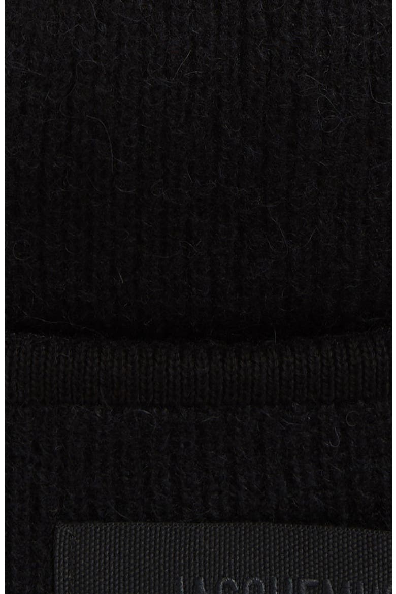 Le Bonnet Grosgrain Alpaca & Wool Blend Beanie, Alternate, color, BLACK