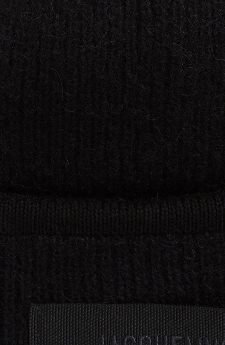 Jacquemus Le Bonnet Grosgrain Alpaca & Wool Blend Beanie, Alternate, color, Black