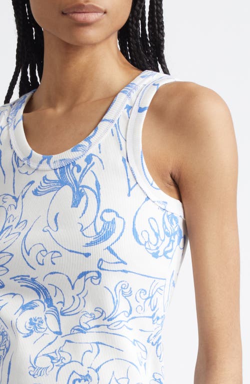 Marimekko Piiros Cactis Cotton Rib Tank In Blue