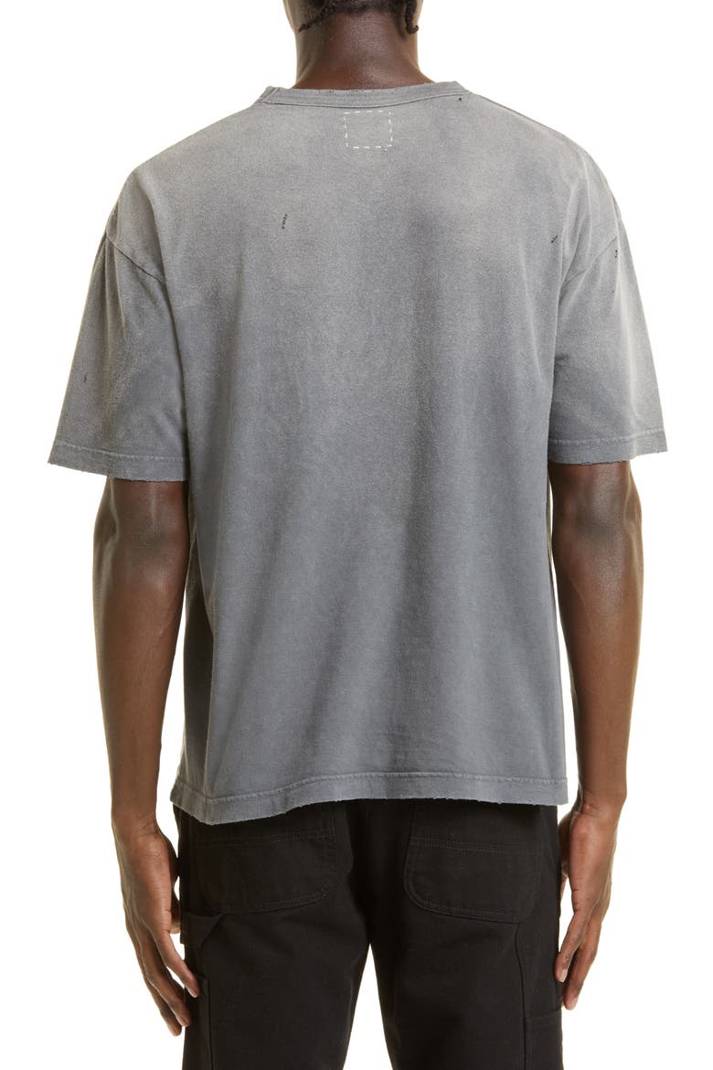 Oversize Crash Logo Wool & Linen Graphic Tee, Alternate, color, GREY