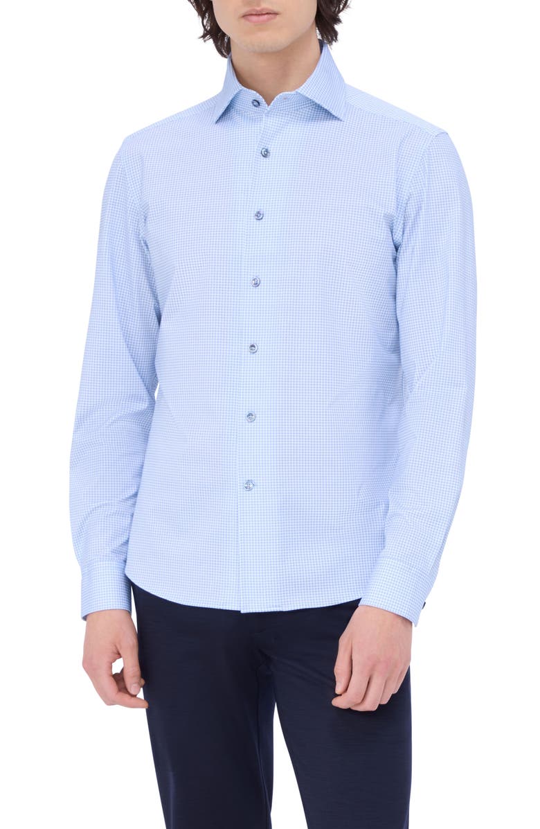 Bugatchi James OoohCotton<sup>®</sup> Button-Up Shirt, Main, color, Air Blue