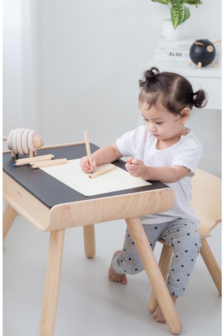 Chalkboard Table & Chair, Alternate, color, BROWN