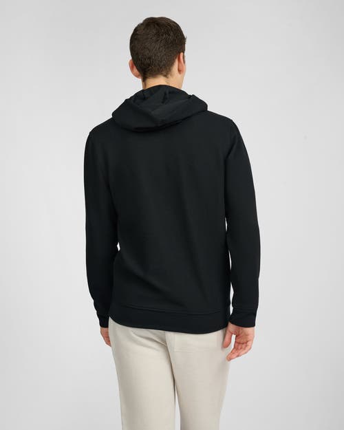 Onia Waffle Half Button Hoodie In Black
