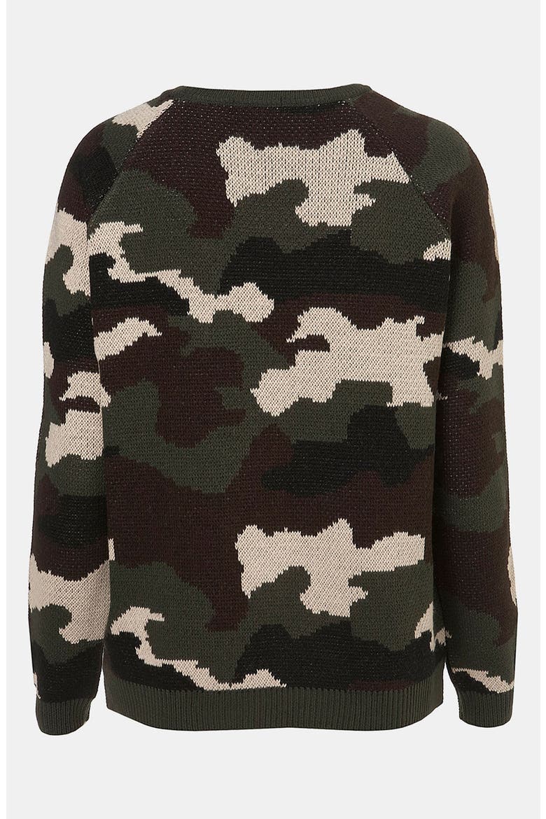 Camouflage Sweater, Alternate, color, KHAKI
