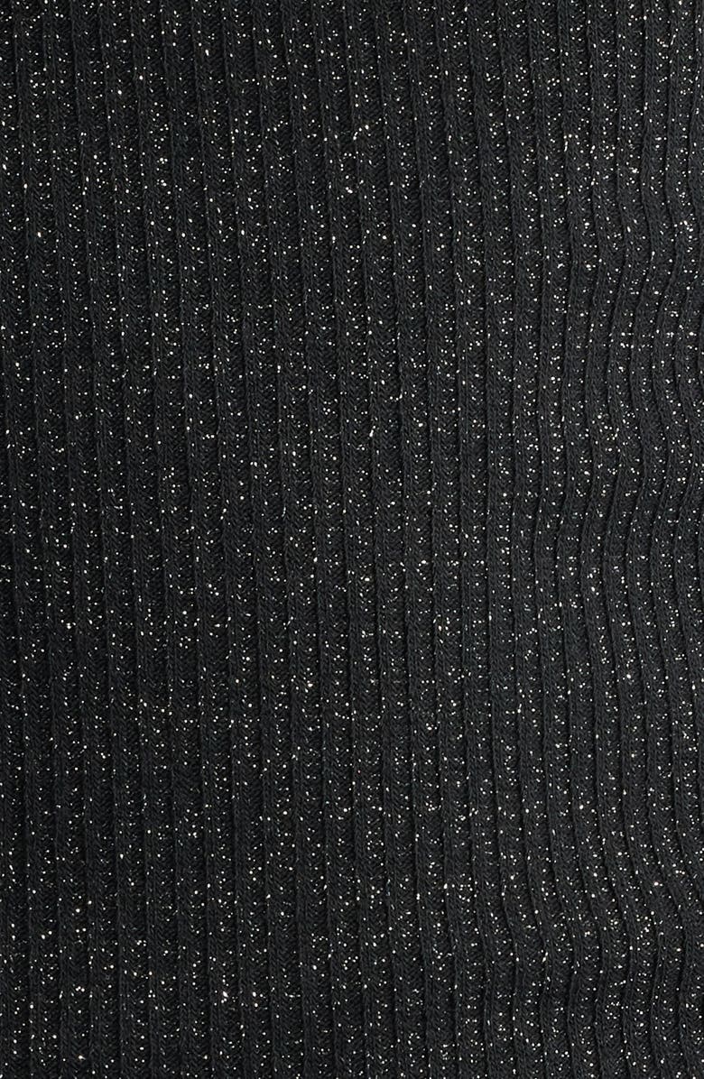 Madewell Sparkle Scoop Back Long Sleeve Top, Alternate, color, Lurex Black