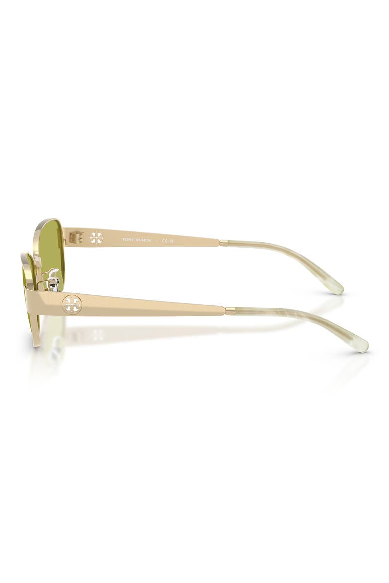 55mm Rectangular Sunglasses, Alternate, color, SHINY LIGHT GOLD / GREEN