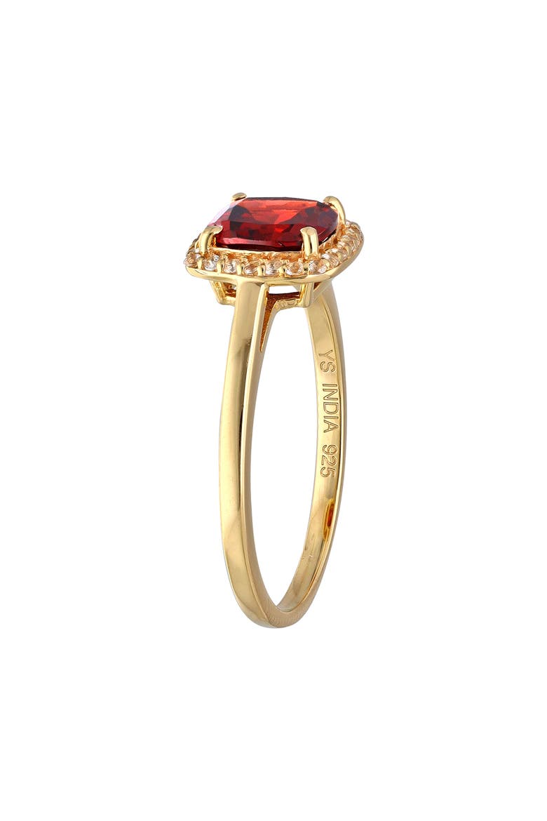 Garnet & White Topaz Ring, Alternate, color, RED