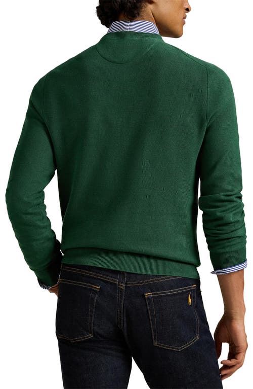 Polo Ralph Lauren Textured Cotton Crewneck Sweater In Green