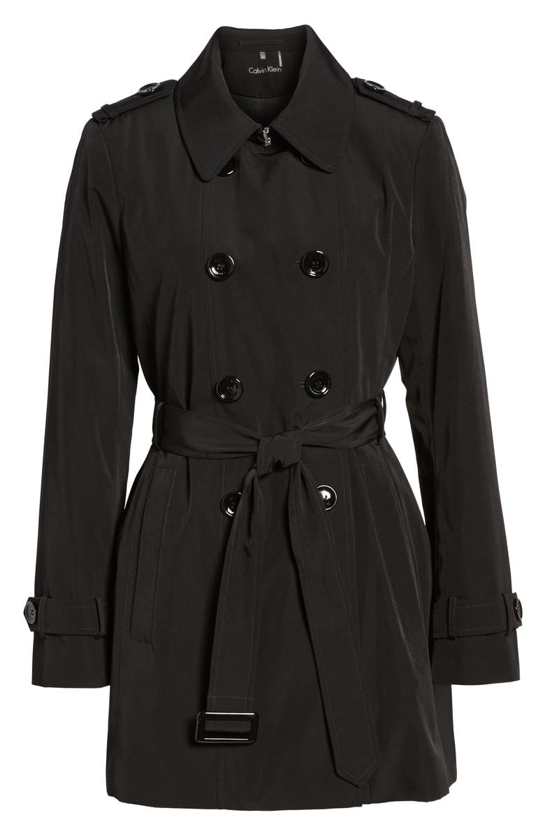 Calvin Klein Double Breasted Trench Coat, Main, color,