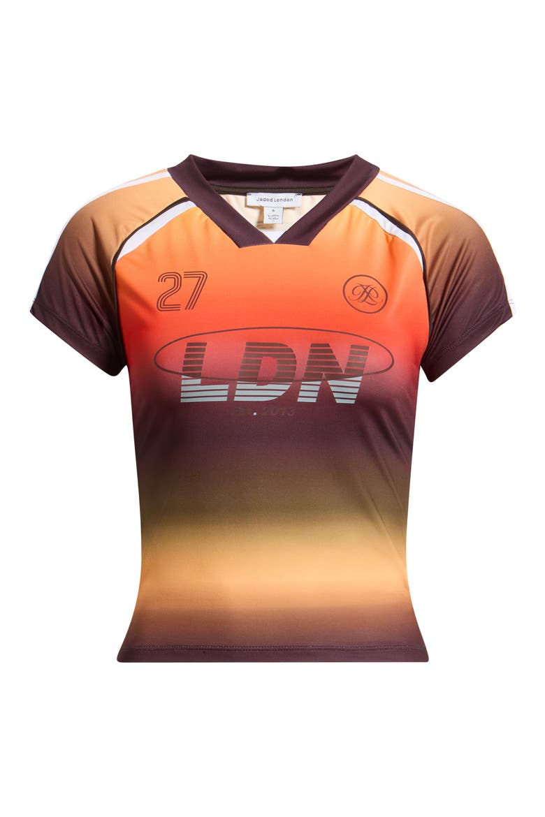 Ombré Football Graphic Baby Tee, Main, color, MULTI
