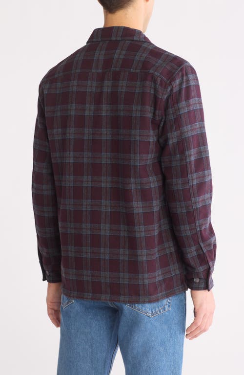 Weatherproof ® Plaid Flannel Fleece Bonded Shirt Jacket In Burgundy
