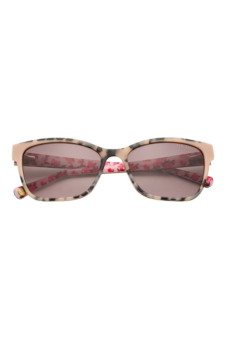 57mm Gradient Rectangular Sunglasses, Main, color, IVORY TORTOISE