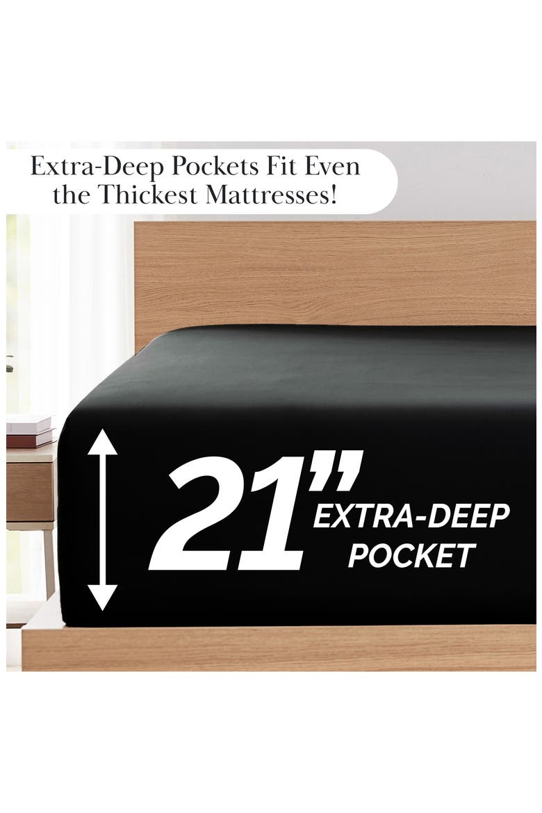 Vilano Springs Extra Deep Pocket Sheet Set, Alternate, color, BLACK