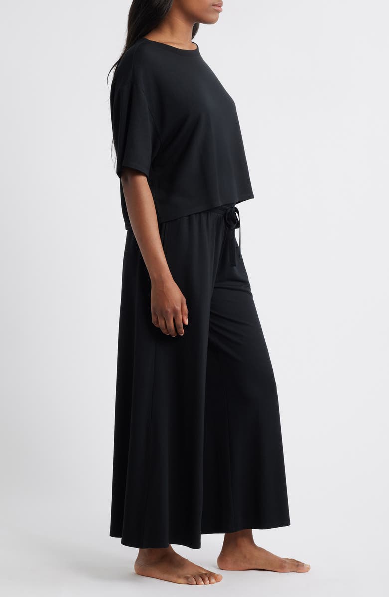 Open Edit Comfy Jersey Pajamas, Alternate, color, Black