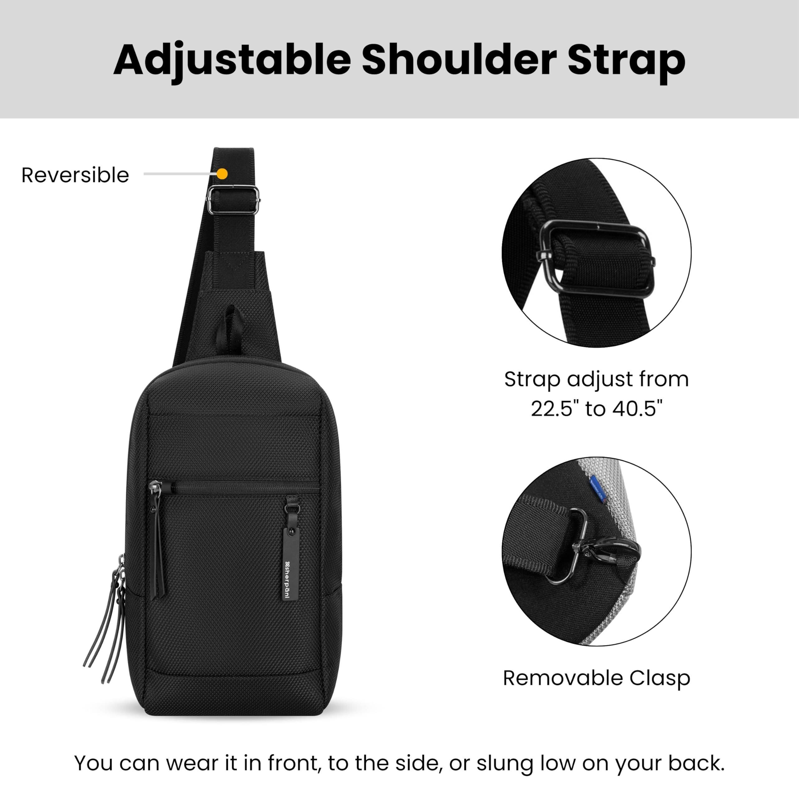 Sherpani Metro Anti Theft Travel Sling Bag Backpack, Sterling, Alternate, color, Carbon