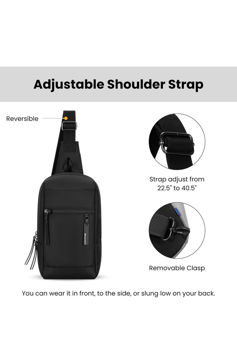 Sherpani Metro Anti Theft Travel Sling Bag Backpack, Sterling, Alternate, color, Carbon