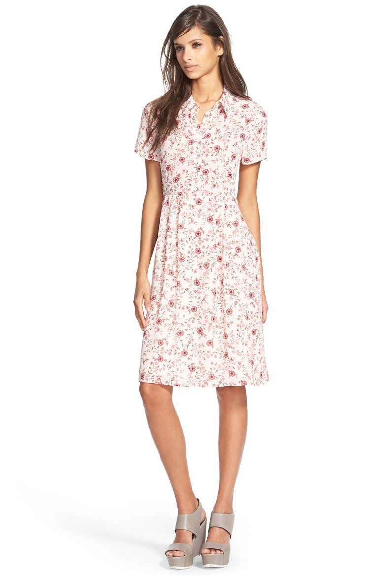 Pleated Shirtdress, Main, color, PINK