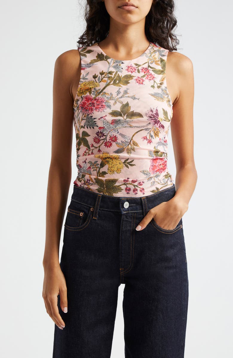 Cinq à Sept Hanna Floral Print Sleeveless Top, Main, color, Soft Pink Multi