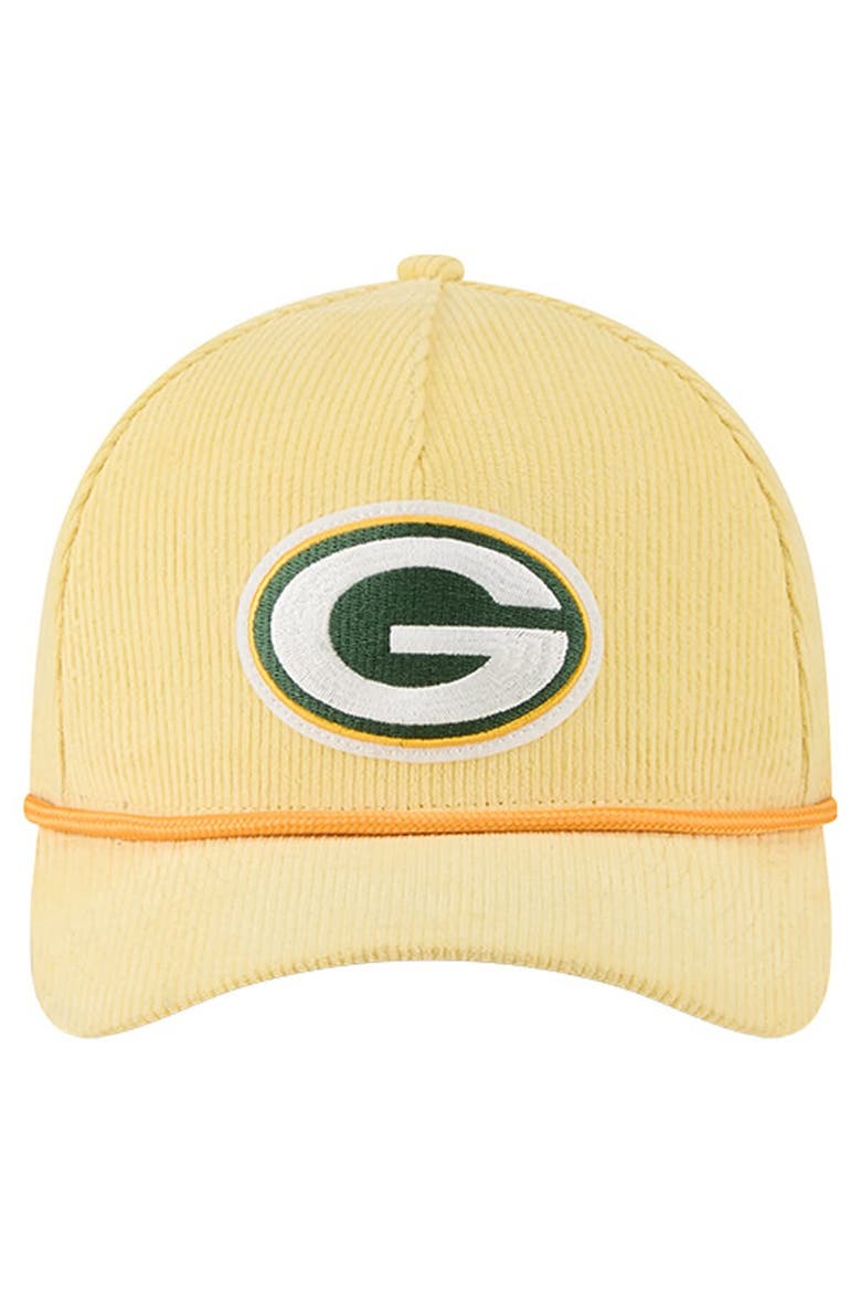 Men's New Era Gold Green Bay Packers Cord Corduroy 9FORTY A-Frame Adjustable Hat, Alternate, color, Gold
