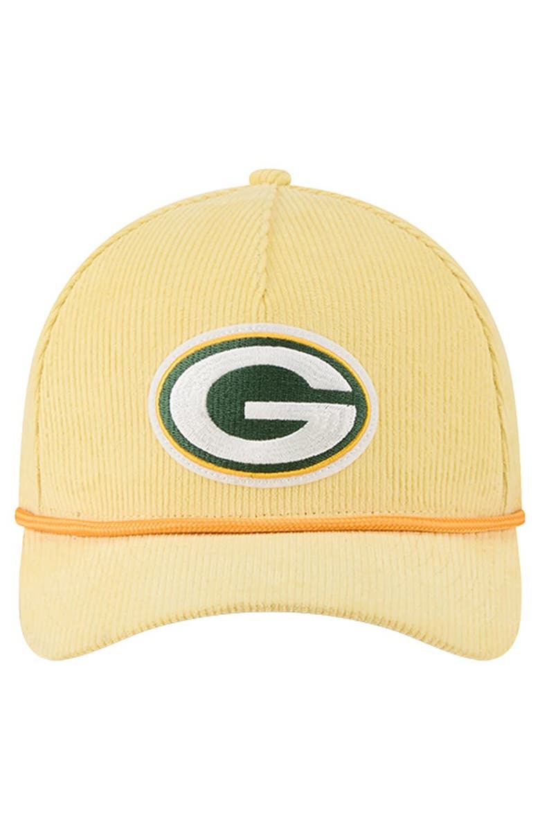 New Era Men's New Era Gold Green Bay Packers Cord Corduroy 9FORTY A-Frame Adjustable Hat, Alternate, color, Gold