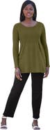 Jessica London Ribbed Baby Doll Tunic Sweater