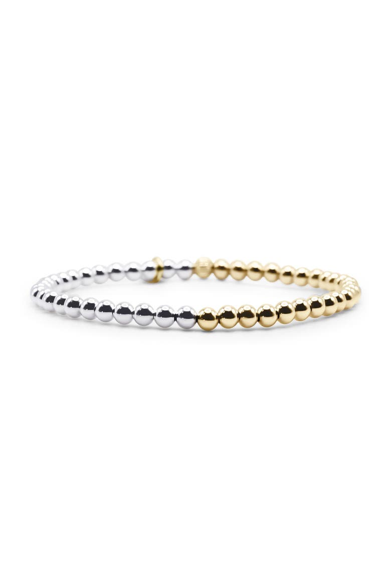 4mm Fusion Two-Tone Beaded Bracelet, Main, color, Gold