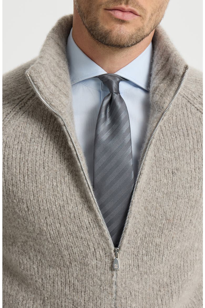 Silk chevron tie, Alternate, color, Dark Grey