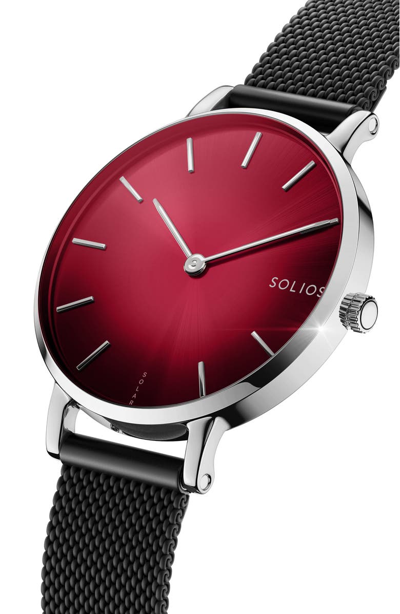 Solios Watches The Solar Mini | Red Dial - Silver Case, Alternate, color, 