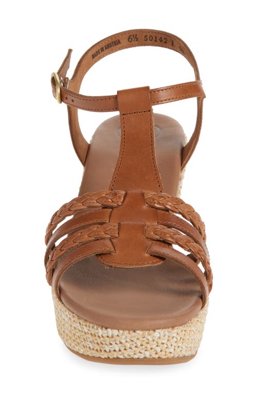 Paul Green Ava Wedge Sandal In Cognac Leather