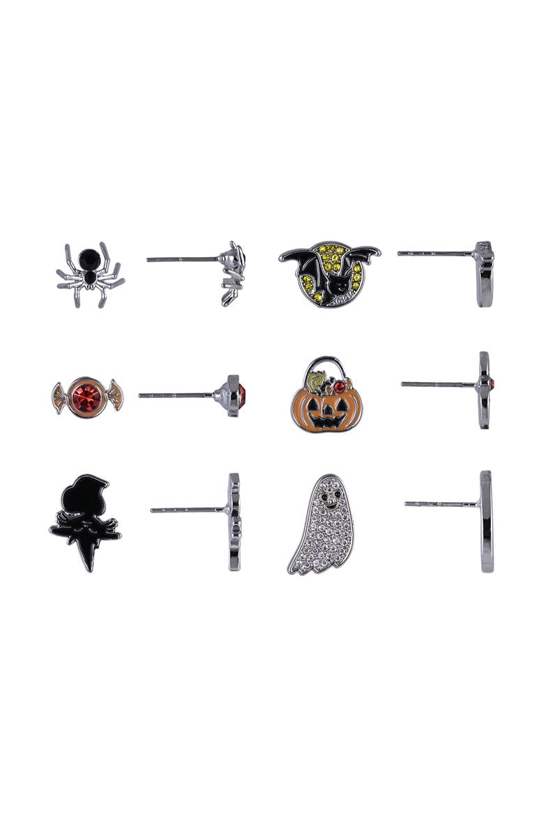 Halloween 6pk Stud Earrings, Alternate, color, Orange