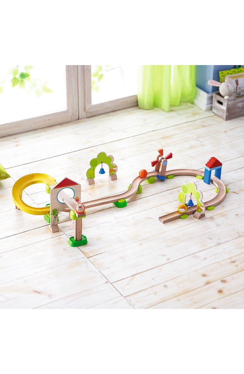 HABA Marble Run Kullerbu Windmill Playset, STEM Toy Building Set for 3-5 Year Olds, Montessori Toys Marble Maze, 25 Piece Ball Track, Alternate, color, Multi