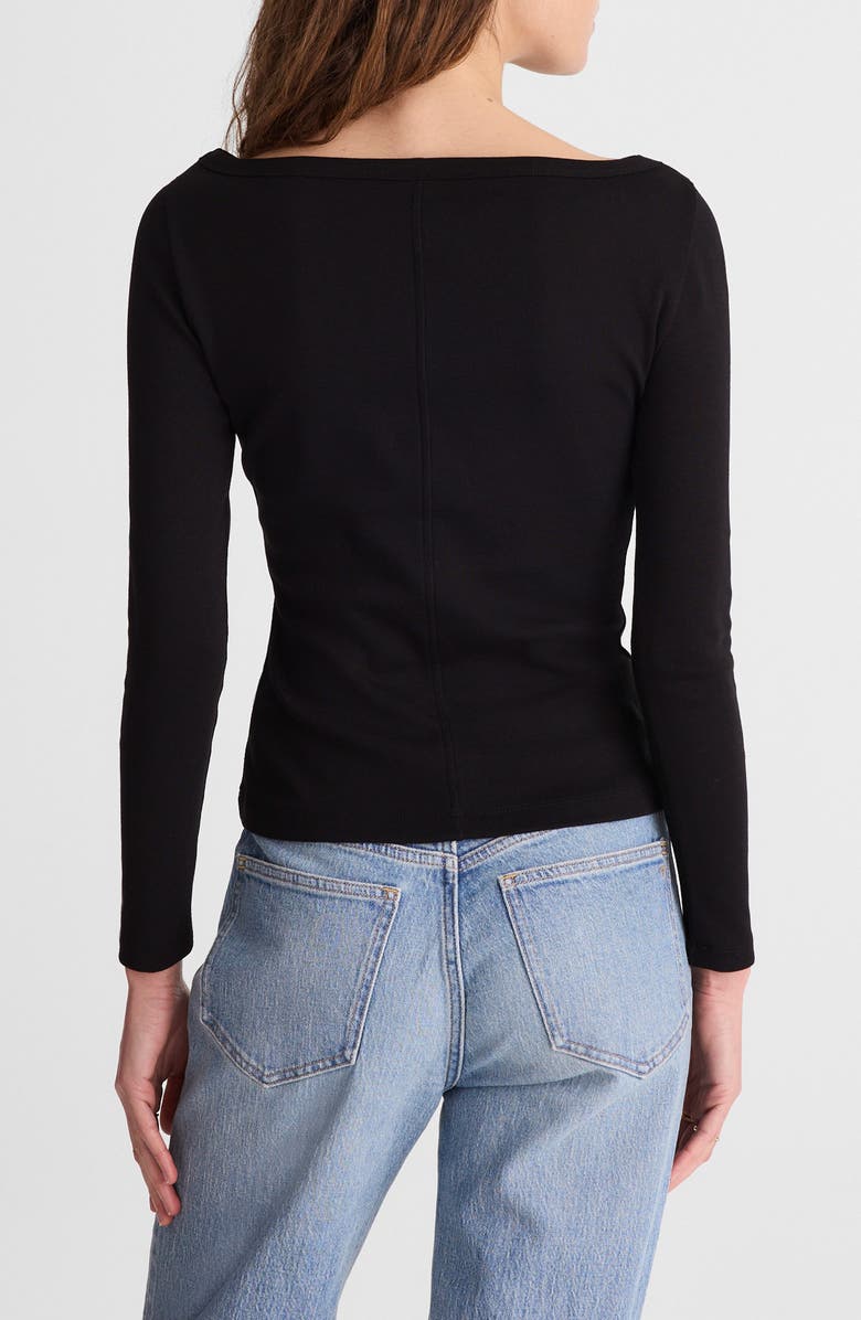 Madewell The '90s Compact Cotton Boatneck T-Shirt, Alternate, color, Jet Black
