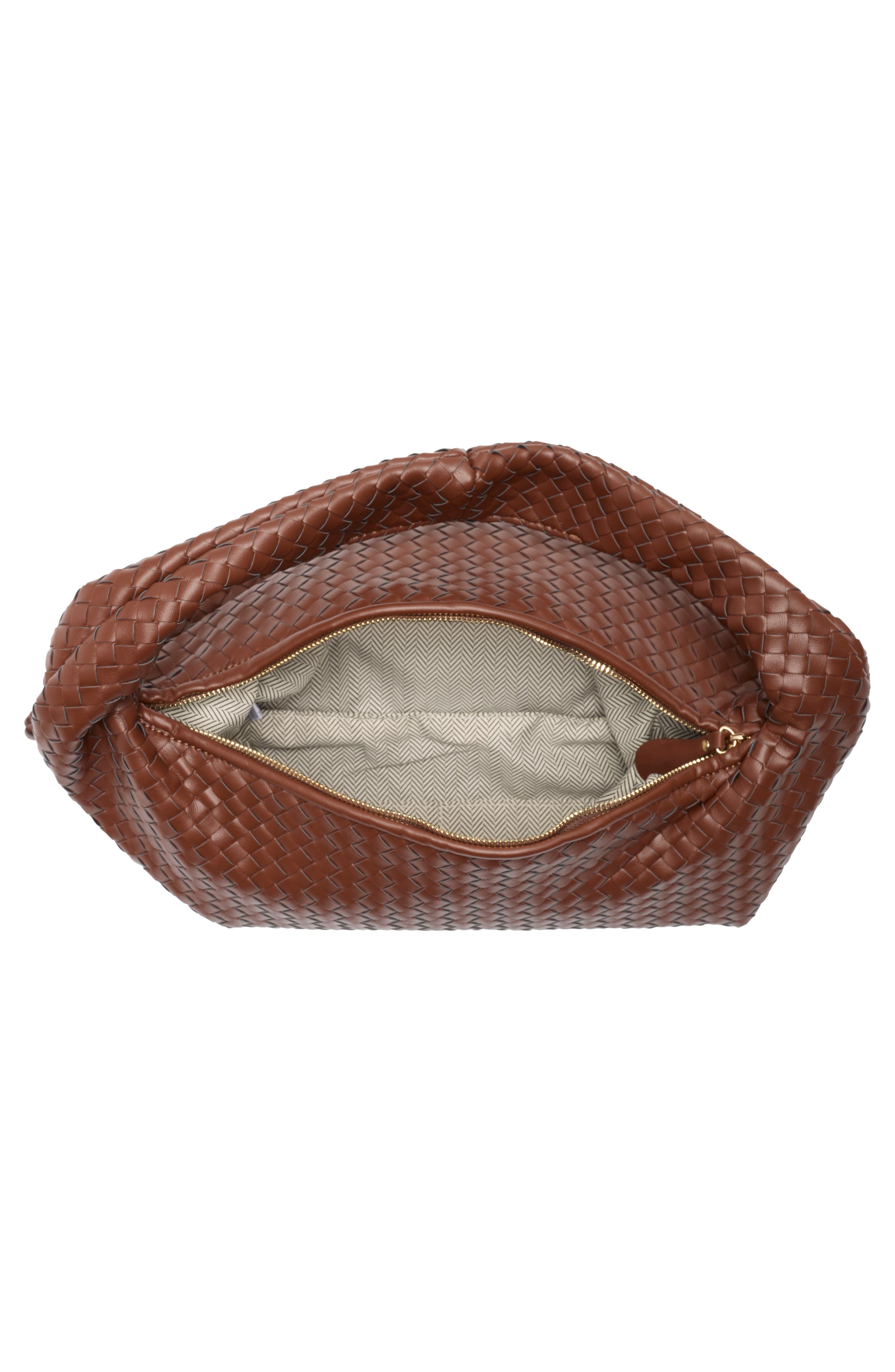 Woven Hobo Shoulder Bag, Alternate, color, CHOCOLATE