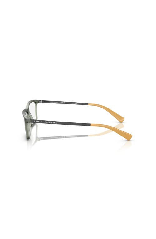 Armani Exchange 55mm Rectangle Optical Glasses In Green