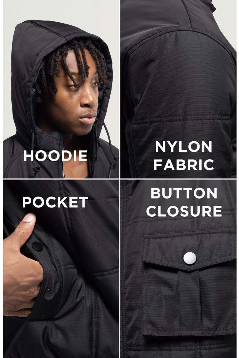 Hooded Puffer Jacket, Alternate, color, BLACK