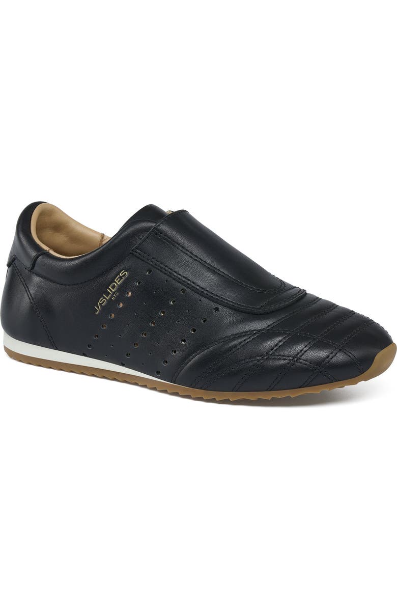 JSlides Paris Leather Sneaker, Main, color, Black