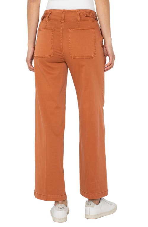 Liverpool Los Angeles High Waist Ankle Wide Leg Pants In Orange