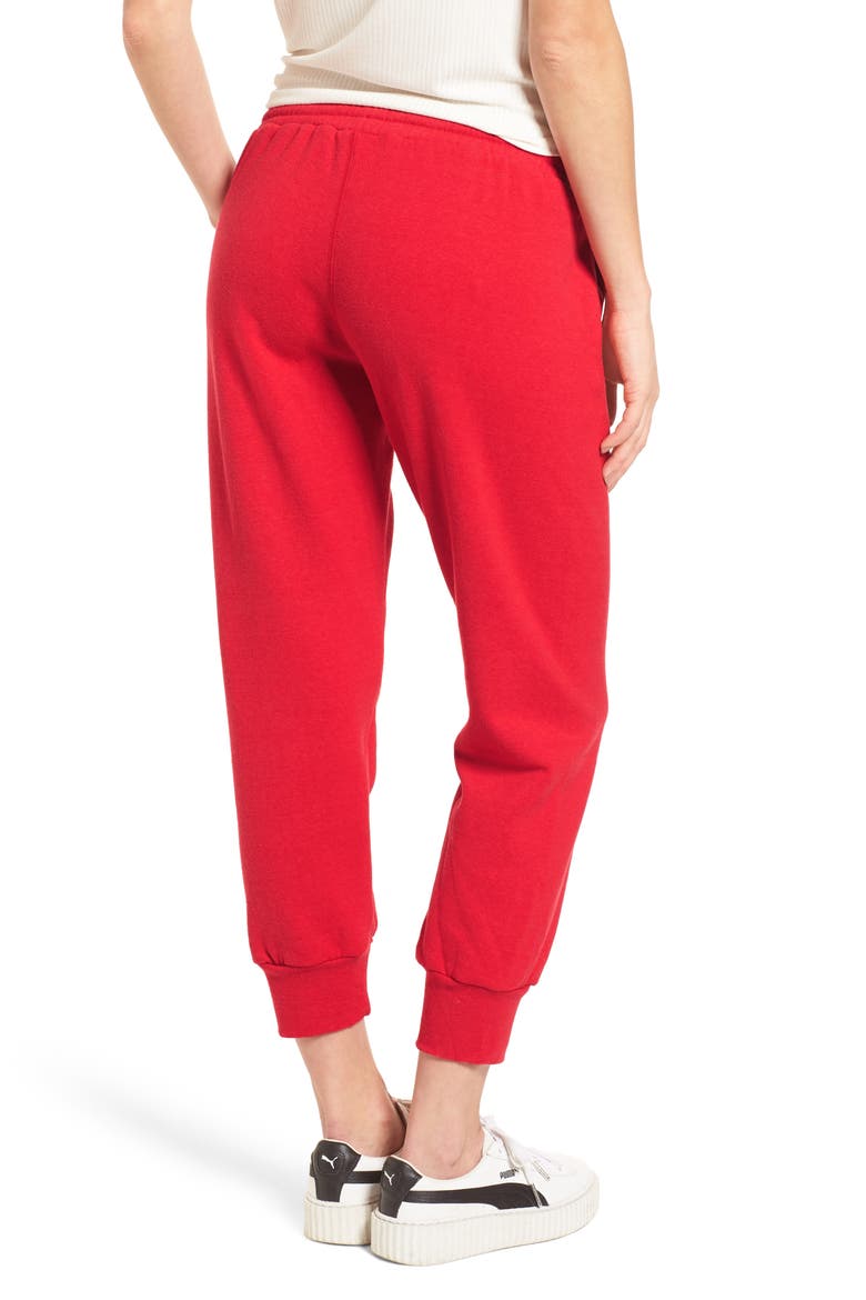 Cambridge Crop Sweatpants, Alternate, color, CHERRY