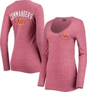 New Era Women's New Era Burgundy Washington Commanders Scoop Neck Tri-Blend Long Sleeve T-Shirt