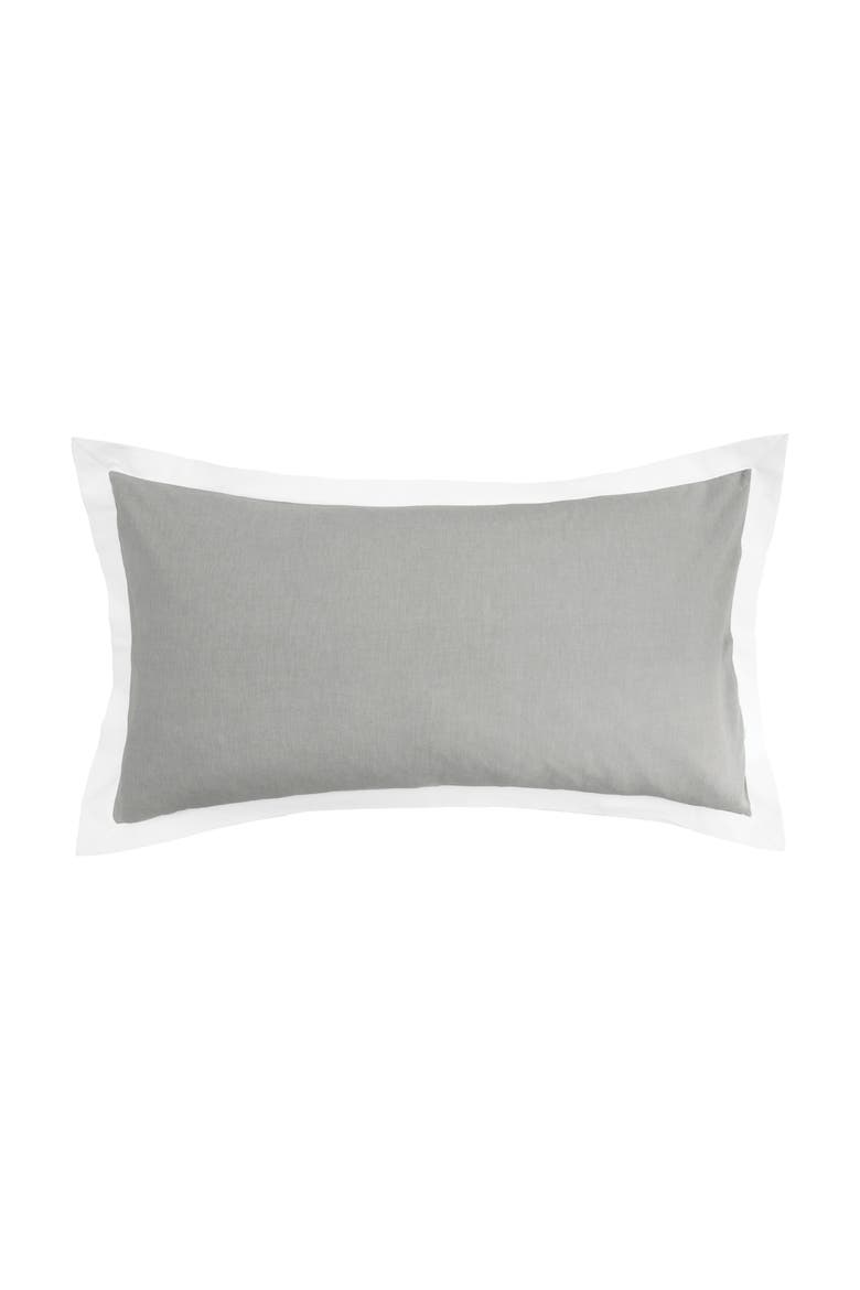 Digby Pewter 100% Cotton Chambray King Sham 20" x 36", Main, color, Grey