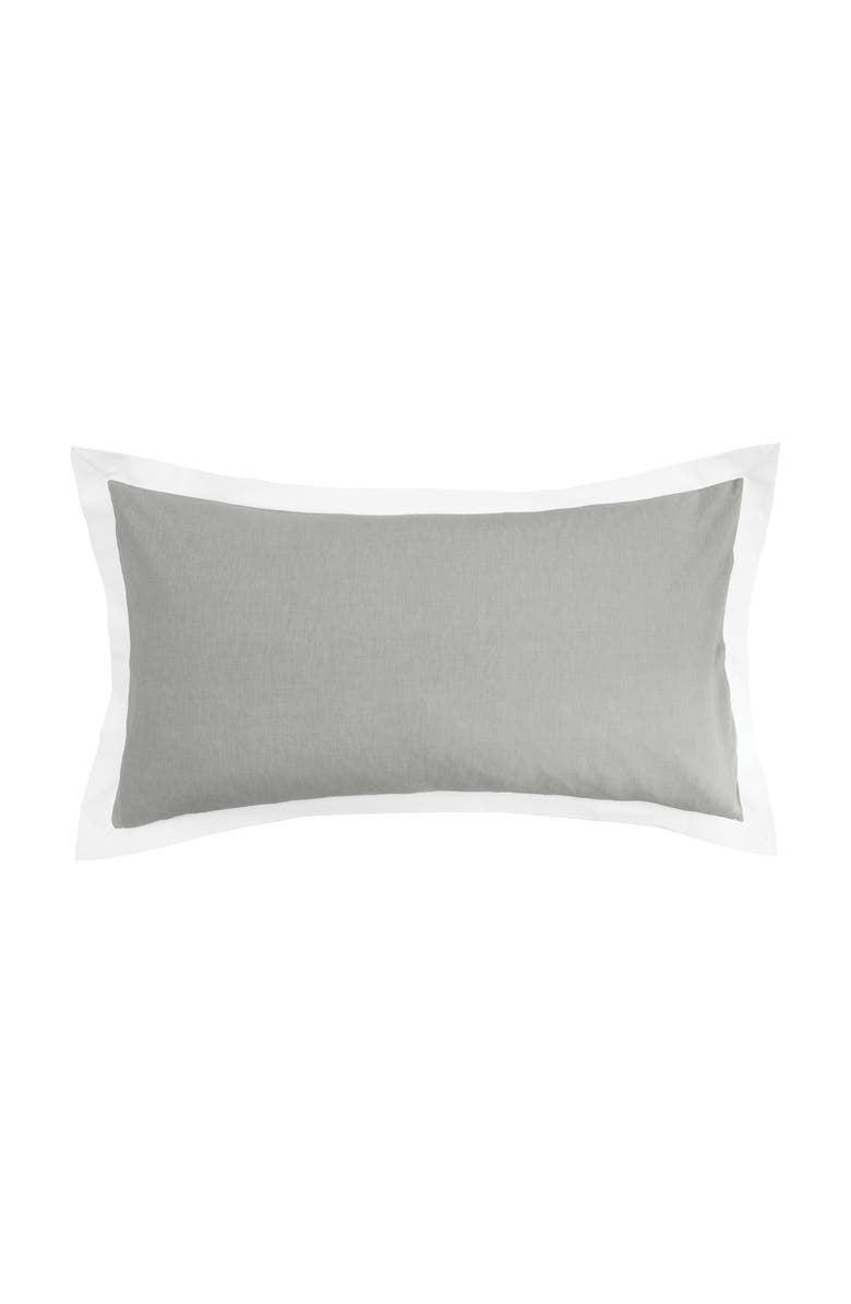 ELISABETH YORK Digby Pewter 100% Cotton Chambray King Sham 20" x 36", Main, color, Grey