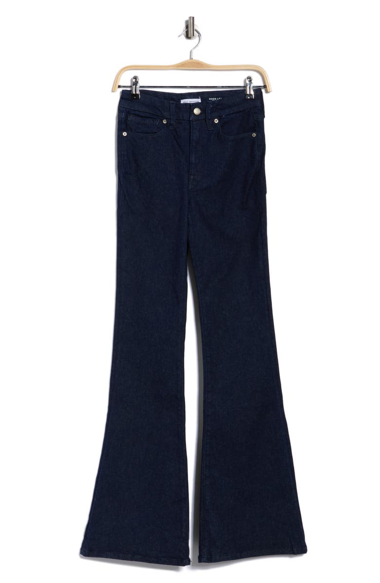 Good American Always Fits Good Distressed Flare Jeans, Alternate, color, Indigo690