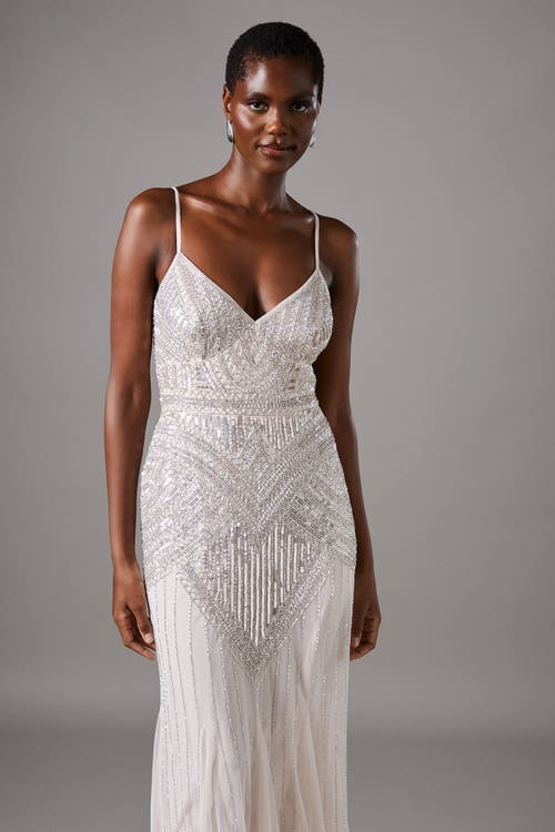 Coast Deco Embellished Cami Maxi Dress In White