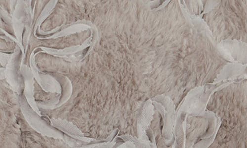 Saachi Flower Faux Fur Velour Cardigan In Gray