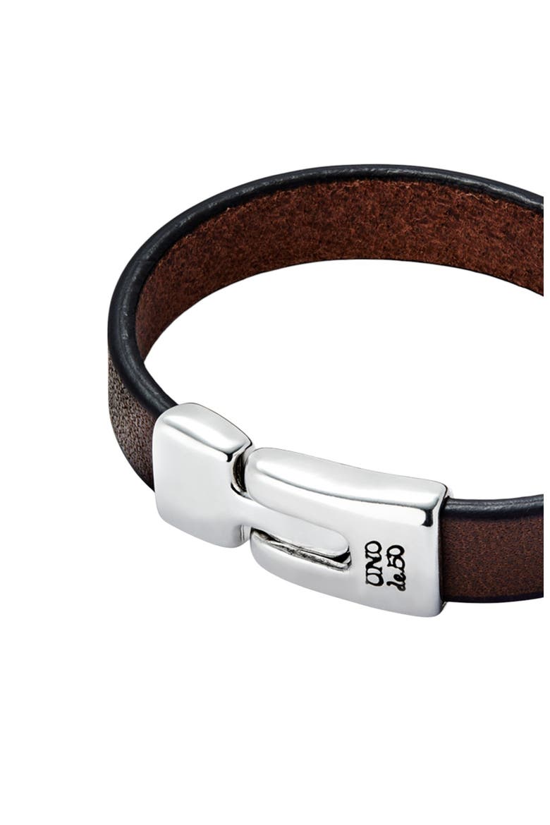 Brown Leather Band, Alternate, color, Silver