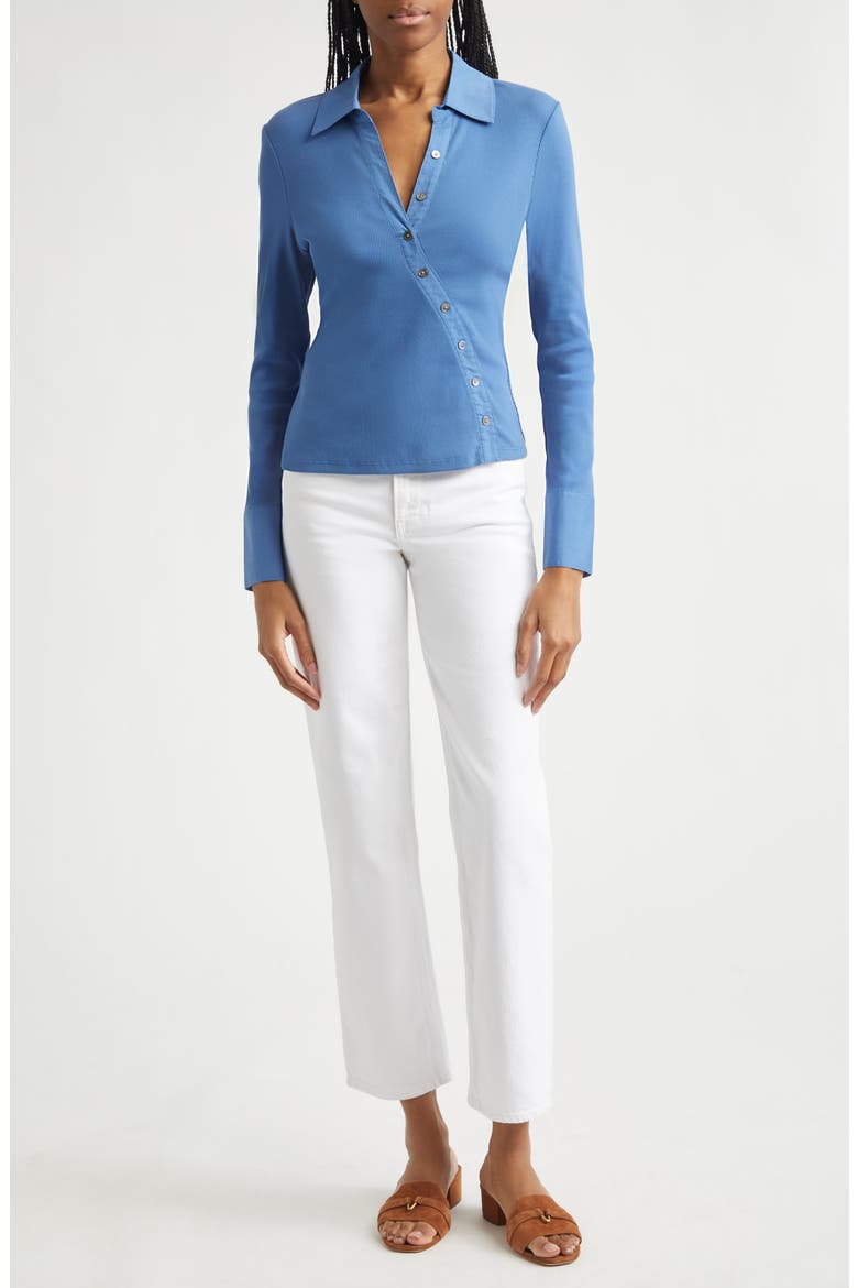 Brenner Stretch Cotton Rib Top, Alternate, color, BLUE COAST