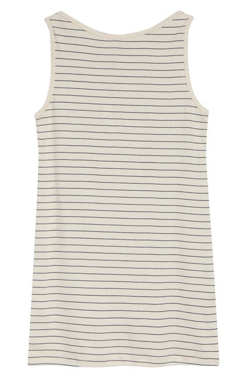 Nando Stripe Boatneck Cotton Minidress
